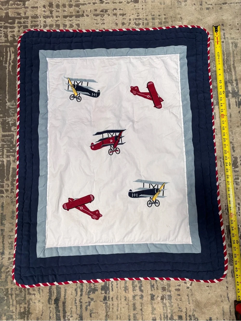 Sweet Jojo Aviation Theme Appliqué Cotton Crib Baby Quilt/Comforter